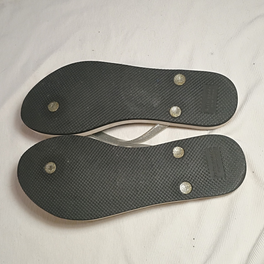 Kate Spade Silvery Polka Dot Flip Flops - Picture 5 of 5